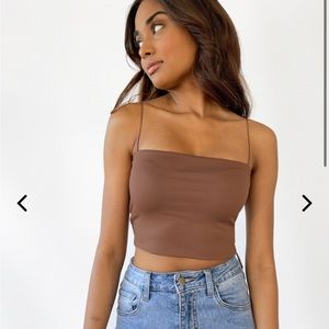 Brown crop top